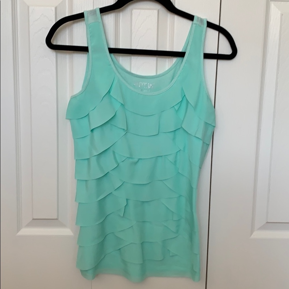 Apt.9 Mint Green Tiered Front Mint Green Tank